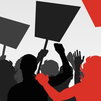 Banner for the Radical Voices exhibition