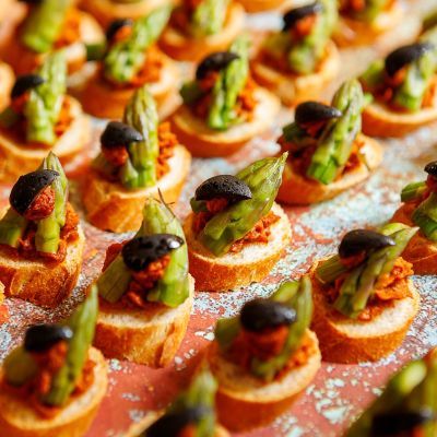 A tray of canapes