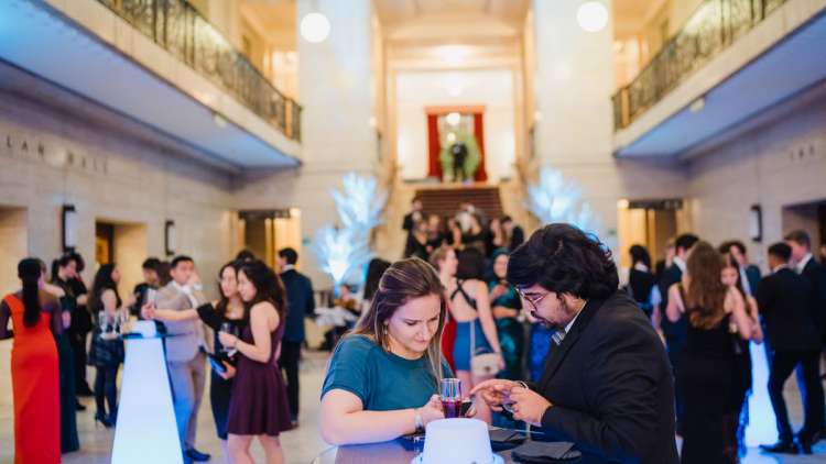 Guests at a christmas party venue London