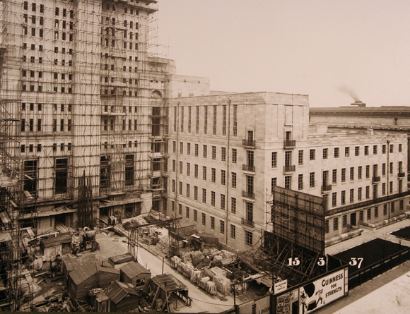 Senate House construction site from  1937