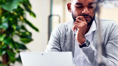 Postgraduate student doing a MOOC online