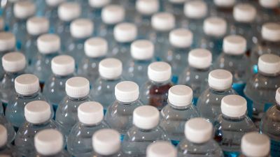 A collection of plastic bottle