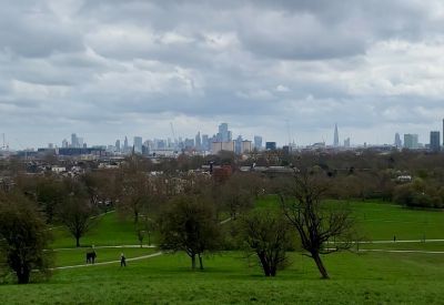 Image of park with London skyline on horizon