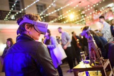 Person with VR headset on