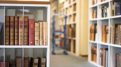 A book shelf in the Warburg Library