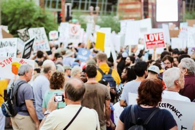 People taking part in a social movement protest