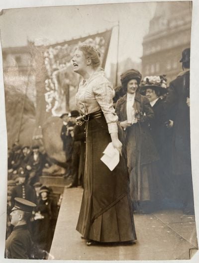 Mary Macarthur at a demonstration in Trafalgar Square 