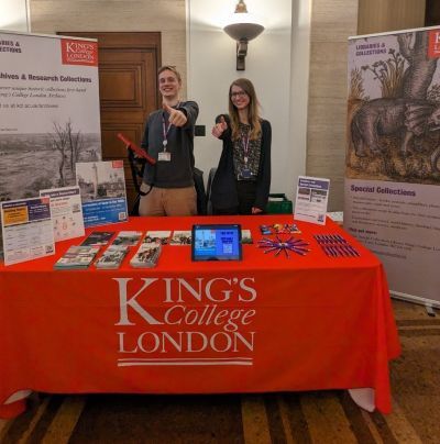 Staff at the King’s College London History Day stand