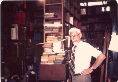 George Walford in his bookshop in Upper Street