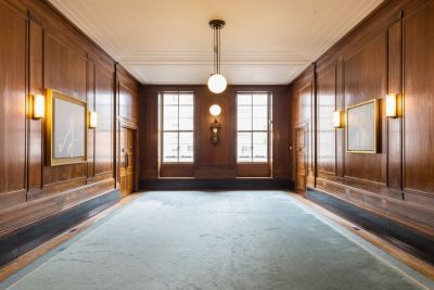 Wood panelling in the Jessel Room in Senate House