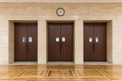 Kitchen doors in MacMillan Hall