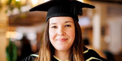 Emily Cooke in her graduation robe