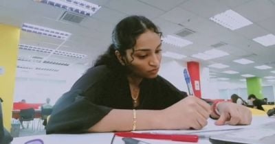 Student studying