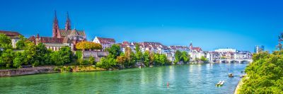 Basel Switzerland, picture of buildings along the Rhine