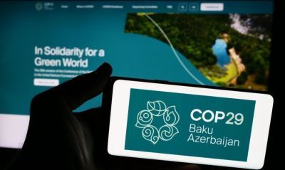 COP29 presentation on a mobile phone