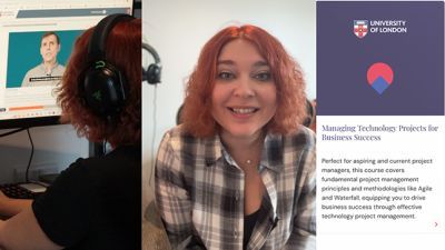 Natalia's online experience for the Managing Technology Projects course