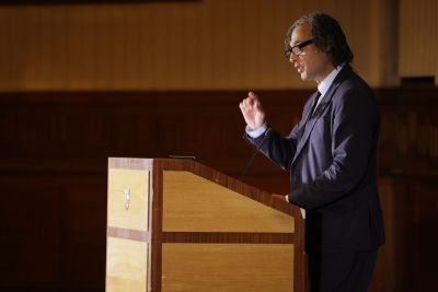 Professor David Olusoga speaking at the National Humanities Lecture