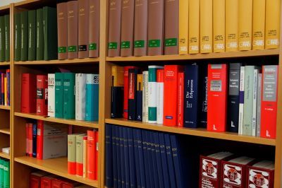 Library full of law books