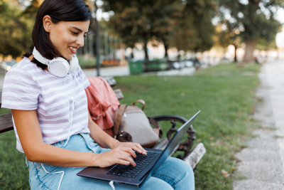 Student with a laptop