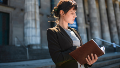 A student of law deep in thought