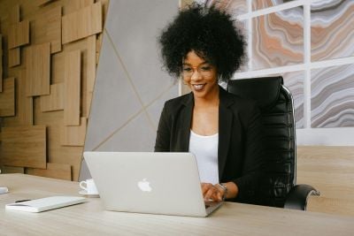 Woman with notebook computer