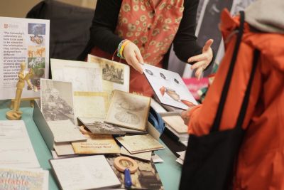 Two people conversing at History Day 2023