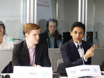 ULIP students debating on behalf of Peru and Kenya